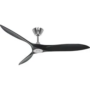 CasaFan ECO AIRSCREW 152 BN-MS Deckenventilator 28 W (Ø x H) 1520 mm x 275 mm Chrom mit Fernbedienung, Winterbetrieb