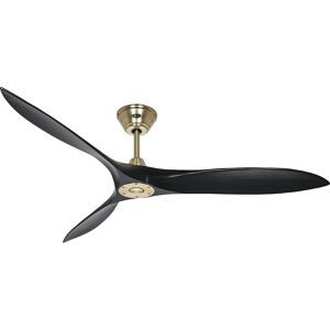 kaiserkraft Deckenventilator ECO AIRSCREW, Rotorblatt-Ø 1520 mm, mattschwarz / Messing