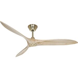 kaiserkraft Deckenventilator ECO AIRSCREW, Rotorblatt-Ø 1520 mm, natur / Messing