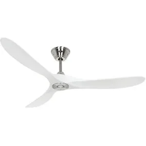 kaiserkraft Deckenventilator ECO GENUINO, Rotorblatt-Ø 1520 mm, mattweiß / Chrom