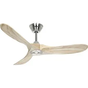CasaFan ECO GENUINO 122 BN-NT Deckenventilator 11.3 W (Ø x H) 1220 mm x 280 mm Chrom mit Fernbedienung, Winterbetrieb