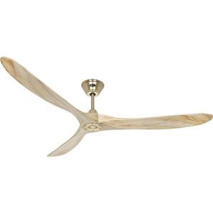 kaiserkraft Deckenventilator ECO GENUINO, Rotorblatt-Ø 1800 mm, natur / Messing