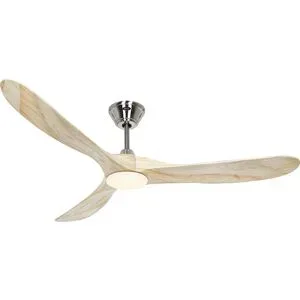 kaiserkraft Deckenventilator ECO GENUINO-L, Rotorblatt-Ø 1520 mm, natur / Chrom