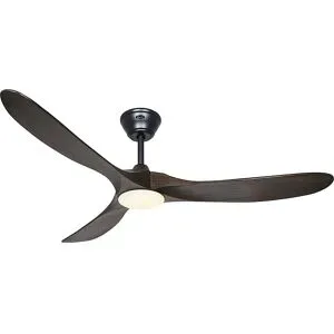 kaiserkraft Deckenventilator ECO GENUINO-L, Rotorblatt-Ø 1520 mm, nuss / mattschwarz