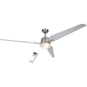 kaiserkraft Deckenventilator ECO AVIATOS, Rotorblatt-Ø 1620 mm, Lack alusilber / Chrom gebürstet