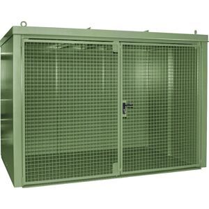 Gasflaschencontainer, feuerbeständig, für 96 Flaschen mit Ø 230 mm, grün eurokraft pro