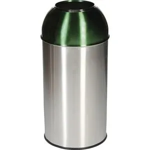 Abfallsammler Orgavente Edelstahl, Volumen 40 l, rund, ø 380 x H 740 mm, für den Innenbereich, grün