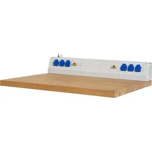 Medienkanal für Industrie-Arbeitsplätze, 6 Steckdosen 230 V, 2 x Druckluft, Breite 1000 mm, CH RAU