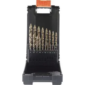 PROSTEP Spiralbohrer Set HSS-Co 5%, in Kassette, 19 Teile, Ø 1 - 10 mm Projahn