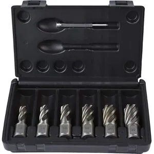 WELDON Kernbohrer-Set HSS-G, aus Schnellarbeitsstahl, 7 Teile, 30 mm Projahn