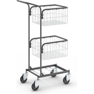 Bürowagen KOMPAKT, Gestellfarbe Tiefschwarz, 4 Lenkrollen, Rad-Ø 100 mm eurokraft pro