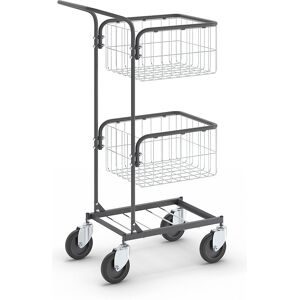 Bürowagen KOMPAKT, Gestellfarbe Tiefschwarz, 4 Lenkrollen, Rad-Ø 125 mm eurokraft pro