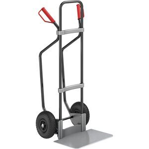 Sackkarre mit Kufen, schwarz, Schaufel-BxT 450 x 350 mm, verzinkt, Luftbereifung, ab 2 Stk eurokraft pro