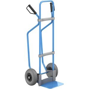 Sackkarre mit Kufen, blau, Schaufel-BxT 280 x 250 mm, blau, PU-Bereifung eurokraft pro