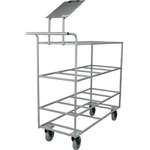 Kommissionierwagen, grau, für 12 14-l-Behälter MATADOR