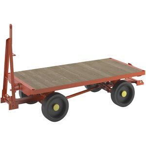 kaiserkraft Schlepperanhänger, 4-Rad-Achsschenkel-Lenkung, Tragfähigkeit 5 t, Ladefläche 2,0 x 1,0 m, Vollgummireifen
