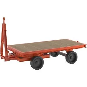 kaiserkraft Schlepperanhänger, 4-Rad-Doppel-Drehschemel-Lenkung, Tragfähigkeit 8 t, Ladefläche 2,5 x 1,25 m, Vollgummireifen