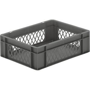 kaiserkraft Euro-Format-Stapelbehälter, Wände durchbrochen, Boden geschlossen, LxBxH 400 x 300 x 120 mm, grau, VE 5 Stk
