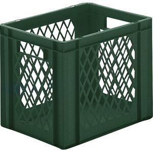 kaiserkraft Euro-Format-Stapelbehälter, Wände durchbrochen, Boden geschlossen, LxBxH 400 x 300 x 320 mm, grün, VE 5 Stk