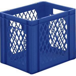 kaiserkraft Euro-Format-Stapelbehälter, Wände durchbrochen, Boden geschlossen, LxBxH 400 x 300 x 320 mm, blau, VE 5 Stk