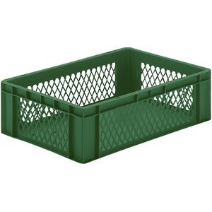 kaiserkraft Euro-Format-Stapelbehälter, Wände durchbrochen, Boden geschlossen, LxBxH 600 x 400 x 175 mm, grün, VE 5 Stk
