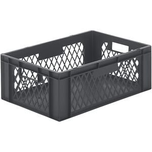 kaiserkraft Euro-Format-Stapelbehälter, Wände durchbrochen, Boden geschlossen, LxBxH 600 x 400 x 210 mm, grau, VE 5 Stk