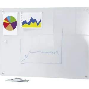 Glas-Whiteboard, Komplettset, Glasoberfläche, weiß, BxH 600 x 450 mm SMIT VISUAL