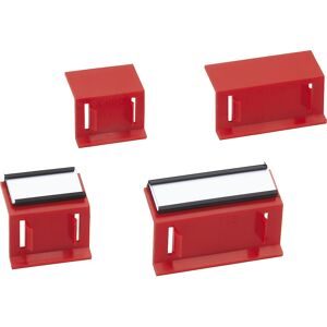 Beschriftungsreiter, VE = 20 Stk, für Einsatzkästen, VE = 20 Stk, 152 Etiketten, BxH 47 x 12 mm, rot, für Einsatzkästen LISTA