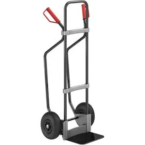 Sackkarre mit Kufen, schwarz, Schaufel-BxT 280 x 250 mm, schwarz, Luftbereifung, ab 2 Stk eurokraft pro