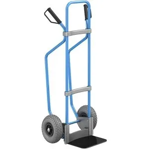 Sackkarre mit Kufen, blau, Schaufel-BxT 280 x 250 mm, schwarz, PU-Bereifung, ab 2 Stk eurokraft pro