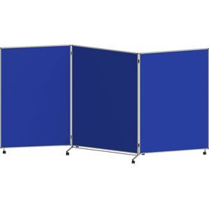 Präsentationswand, faltbar und mobil, HxBxT 1905 x 3640 x 500 mm, blau eurokraft basic