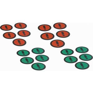 Magnetfolie ATTENTION, Ø 50 mm, VE 20 Stk, grün / rot SMIT VISUAL