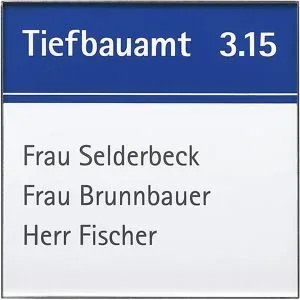 kaiserkraft RIO? Türschild, 1-Loch-Variante, HxB 149,5 x 149,5 mm, silber