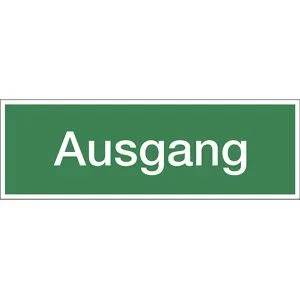 kaiserkraft Kombizusatzschild mit Text für Rettungszeichen, Ausgang, VE 10 Stk, Folie, LxHxT 300 x 100 x 0,1 mm
