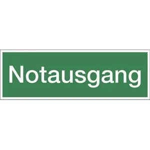 kaiserkraft Kombizusatzschild mit Text für Rettungszeichen, Notausgang, Folie, VE 10 Stk, Folie, LxHxT 300 x 100 x 0,1 mm