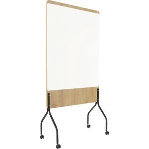 Mobiles Whiteboard Rocada Natural, drehbar, magnethaftend, Stahl auf Melaminholzplatte, Tafelfläche mit B 1000 x H 1200 mm