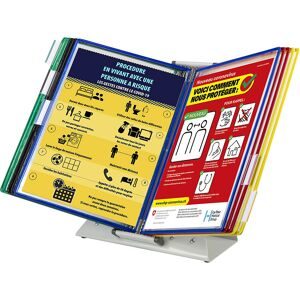 Antimikrobielles Klarsichttafel-Tischpult, Komplettset, mit 10 Tafeln DIN A4 Tarifold
