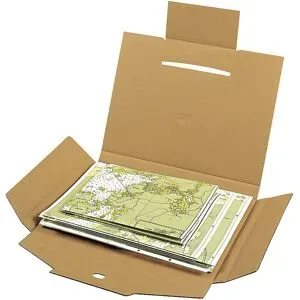 Flachformat-Verpackung, mit Verschlusslasche, VE 25 Stk, Innen-LxBxH 330 x 230 x 30 mm, ab 10 VE ratioform