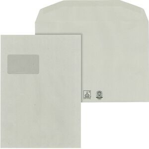 Briefumschläge, Recyclingpapier, Format C4, mit Fenster, VE 500 Stk ratioform economy