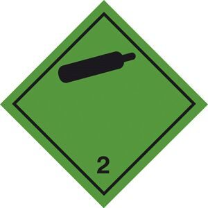 Gefahrgutaufkleber, Nicht entzündbare, nicht giftige Gase (Gefahr der Klasse 2), ohne Text, VE 500 Stk, grün, ab 10 VE ratioform