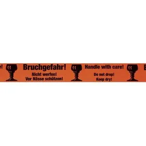 PVC-Warnklebeband, Aufdruck Bruchgefahr!/Handle with care!, Bandbreite 50 mm, Palette mit VE 1800 Stk ratioform