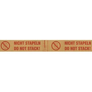 Papier-Warnband, Aufdruck NICHT STAPELN/DO NOT STACK!, VE 6 Stk, braun/rot ratioform terra