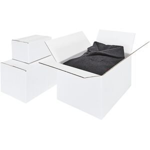Wellpapp-Faltkarton, außen/innen weiß, LxBxH 200 x 150 x 100 mm, ab 50 Stk ratioform terra