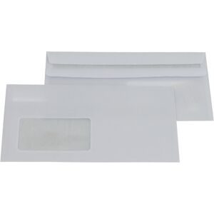 Briefumschlag, DIN lang, mit Fenster, Selbstklebeverschluss, VE 1000 Stk, ab 5 VE ratioform
