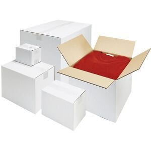 Wellpapp-Faltkarton, weiß, LxBxH 400 x 325 x 273 mm, 2-wellig, ab 100 Stk ratioform