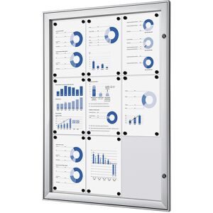 Schaukasten mit Flügeltür, Außen-BxHxT 742 x 1005 x 33 mm, Metallrückwand eurokraft pro