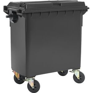 kaiserkraft Müllcontainer aus Kunststoff, DIN EN 840, Volumen 770 l, BxHxT 1360 x 1330 x 770 mm, anthrazit