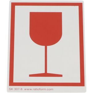 Warnetiketten, Aufdruck Symbol Bruchgefahr/Zerbrechlich, VE 1000 Stk, LxB 74 x 105 mm, ab 5 VE ratioform