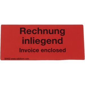 Warnetiketten, Aufdruck Rechnung inliegend, VE 1000 Stk, LxB 80 x 40 mm ratioform