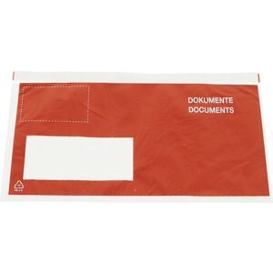 Dokumententasche DIN lang, VE 250 Stk, Länge 230 mm, Fenster links, blickdicht, ab 5 VE ratioform